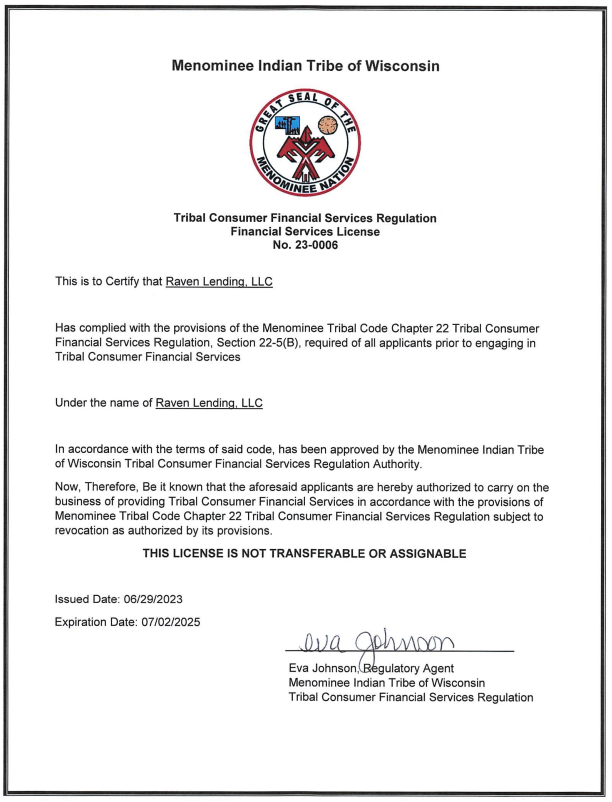 Raven-Lending-Lending-License Raven Lending License